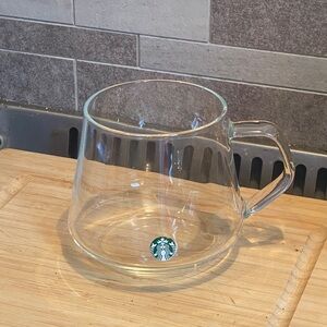 Starbucks Clear Glass Mug with Green Logo